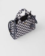 Small Prada Symbole Embroidered Fabric Handbag - Image 2